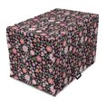 thumbnail image 1 of Floral Dog Crate Cover, Slavic Floral Motifs Typical Eastern European Folk Look, Easy to Use Pet Kennel Cover Small Dogs Puppies Kittens, 7 Sizes, Pale Pink Khaki, by Ambesonne, 1 of 1