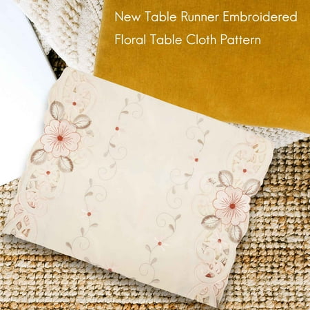 

New Table Runner Embroidered Floral Table Cloth Pattern:#2 flower Size:40X150cm