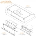 thumbnail image 4 of Awoco 30" Super Slim Under Cabinet 6-Electronic Buttons Stainless Steel Range Hood, 4 of 6