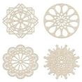 thumbnail image 1 of Mandala Wooden Wall Art Set of 4, Geometric Vintage Details Flora Petals, Birch Plywood Rustic Wall Art Accent for Hallway Bedroom Living Room and Offices, 11,4" X 11,4" X 0.1", by Ambesonne, 1 of 4