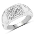 thumbnail image 1 of 14K White Gold Plated 0.24 Carat Genuine White Diamond .925 Sterling Silver Ring QJ Model, 1 of 3