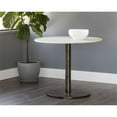 thumbnail image 2 of Maklaine 35" Round Modern Marble Bistro Table in White and Antique Bronze, 2 of 4