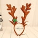 thumbnail image 2 of KAKOWELY Tocado de tela con diseño de astas grandes para Navidad, ideal para fiestas y decoración del cabello (café), 2 of 4