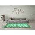 thumbnail image 3 of Ahgly Company Indoor Rectangle Oriental Turquoise Blue Modern Area Rugs, 2' x 4', 3 of 4