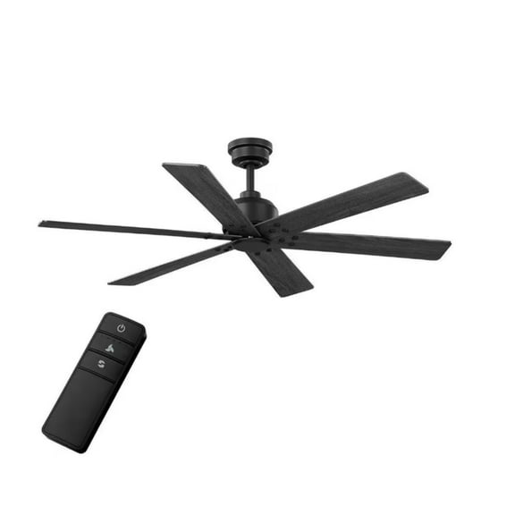 Home Decorators Collection Cortaine 54 in. Indoor/Outdoor Matte Black Ceiling Fan with DC Motor and Remote Control Included