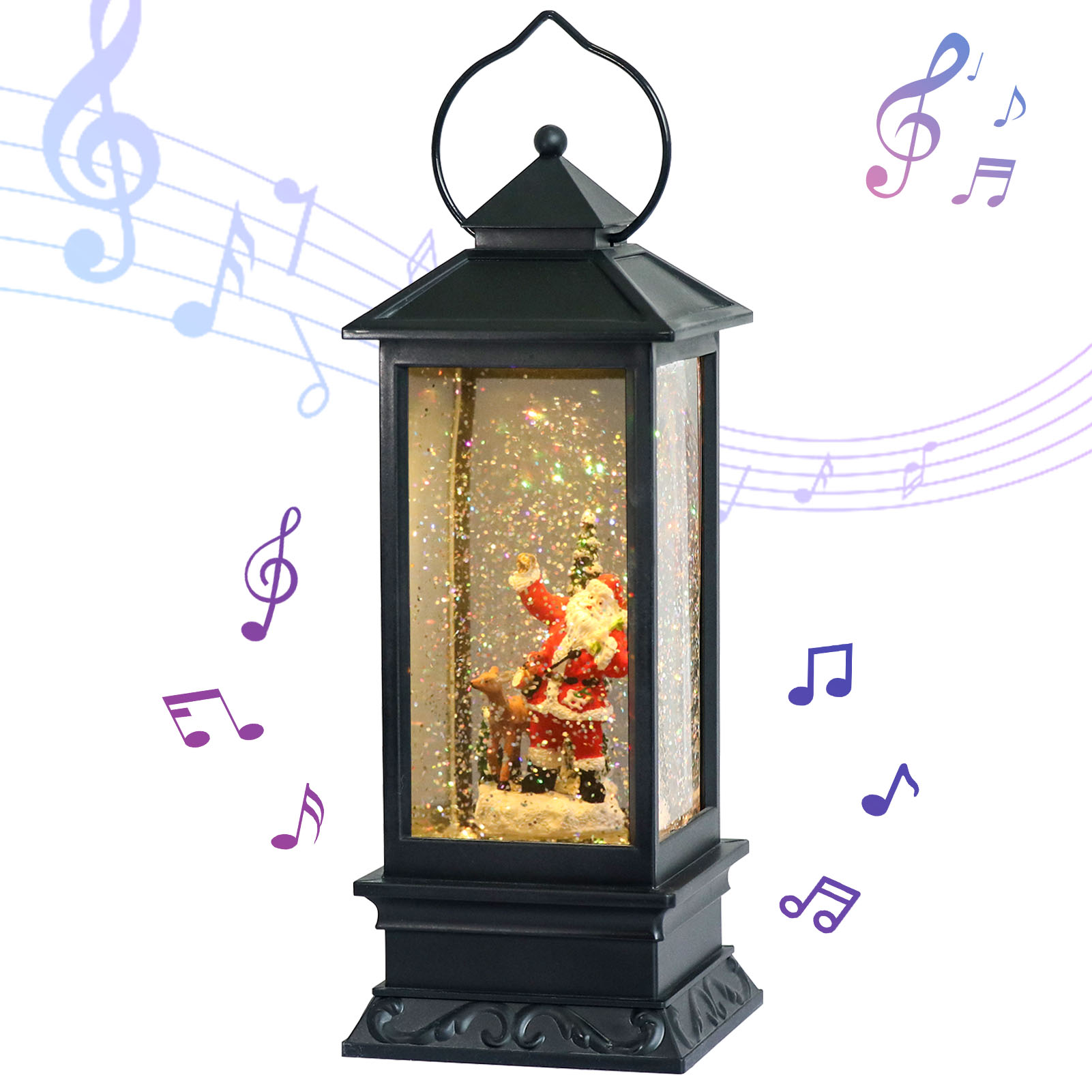 12" Christmas Snow Goble with Music, Christmas Lantern, Christmas