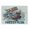 thumbnail image 1 of Sports Cutting Board, Skateboarding Graphic with Distressed Complex Effects Action Sports Hipster Culture, Decorative Tempered Glass Cutting and Serving Board, Small Size, Blue Red, by Ambesonne, 1 of 1