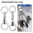 thumbnail image 2 of 4 Pack Quick Release Detachable Pull Apart Keychain, Silver Metal Key Chain with Double Key Ring, Snap Lock Keychain Holder, 2 of 7