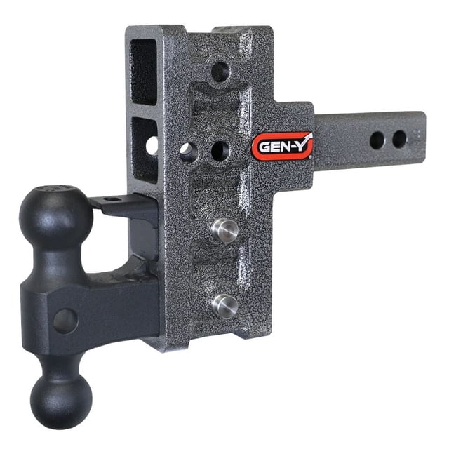 Gen-Y Hitch Trailer Hitch Ball Mount GH-224 MEGA-DUTY; Fits 2 Inch Receiver; Offset Shank; 16000 Gross Trailer Weight; Adjustable; Non-Stowable; 5 Inch Drop/2-1/2 Inch Rise