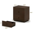thumbnail image 2 of Dark Brown Nightstand with 2 Drawers, 20.9" Farmhouse Bedside Table Solid Wood Knobs Storage End Table for Bedroom - Sturdy MDF & Easy Assembly, 2 of 3