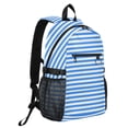 thumbnail image 2 of JIALIOU 14" Laptop Backpack Waterproof Airline Approved Stylish Casual Daypack for Travel Business College Work, Bright Blue White Stripe, 2 of 8