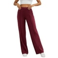 thumbnail image 2 of Yoga Pants for Women 2026 Trendy Elastic High Waist Stretch Straight Leg Casual Loose Slacks Work Pants, 2 of 5