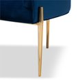 thumbnail image 3 of Baxton Studio Chaise d'Appoint Clarisse Velours Bleu Marine Finition Or, 3 of 9