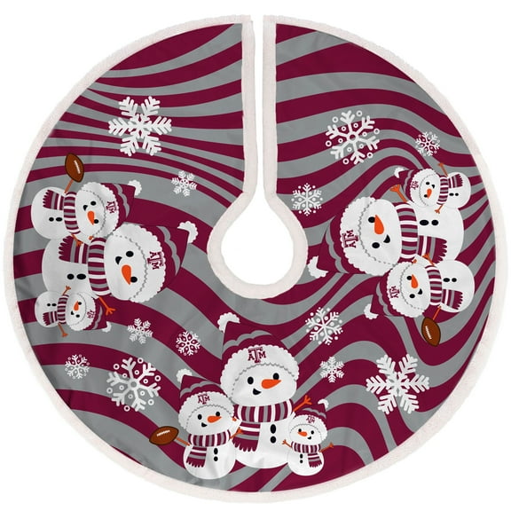 Texas A&M Aggies Snowman Sherpa Christmas Tree Skirt