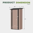 thumbnail image 2 of BaPiPro 3x3 ft Small Outdoor Storage Shed, Metal Tool Shed with Lockable Door for Garden Storage, Storage Cabinet Brown, 2 of 8