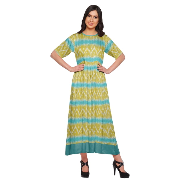 Moomaya Robe Kurta Imprimée Tenue d'Été Kurti pour Dames Tunique Longue Hauts pour Femmes
