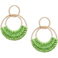 thumbnail image 1 of Raffia Hoop Earrings for Women Girls Fun Boho Summer Beach Earrings Lightweight Handmade Straw Wicker Rattan Dangle Earrings Statement Geometric Round Drop Earrings, 1 of 5
