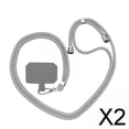 thumbnail image 1 of Paquete de 2-4 correas para el cuello con cordón ajustable desmontable para teléfono móvil, color gris 2 piezas, 1 of 7