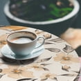thumbnail image 3 of Ambesonne Birds and Nature Fitted Round Tablecloth, Japan Floral Print, 40"- 44" Diameter, Peach Champagne Pale Grey, 3 of 5
