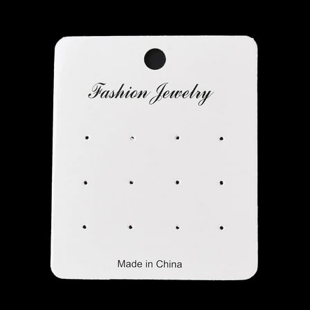 Rectangle Paper Earring Display Cards Jewelry Display Cards for Earring Stud White 9x7.5x0.05cm Hole: 1.3mm and 8mm