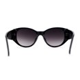 thumbnail image 4 of Womens Oversize Round Thick Temple Chic Plastic Cat Eye Sunglasses Black Smoke, 4 of 4