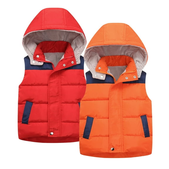 Esaierr Kids Baby Boys Girls Winter Vest Jacket Little Boys Girls Lightweight down Sleeveless Outwear Toddle Zipper Waistcoat Standing Collar Thick Warm Cotton Vest Coats for 2-10Y