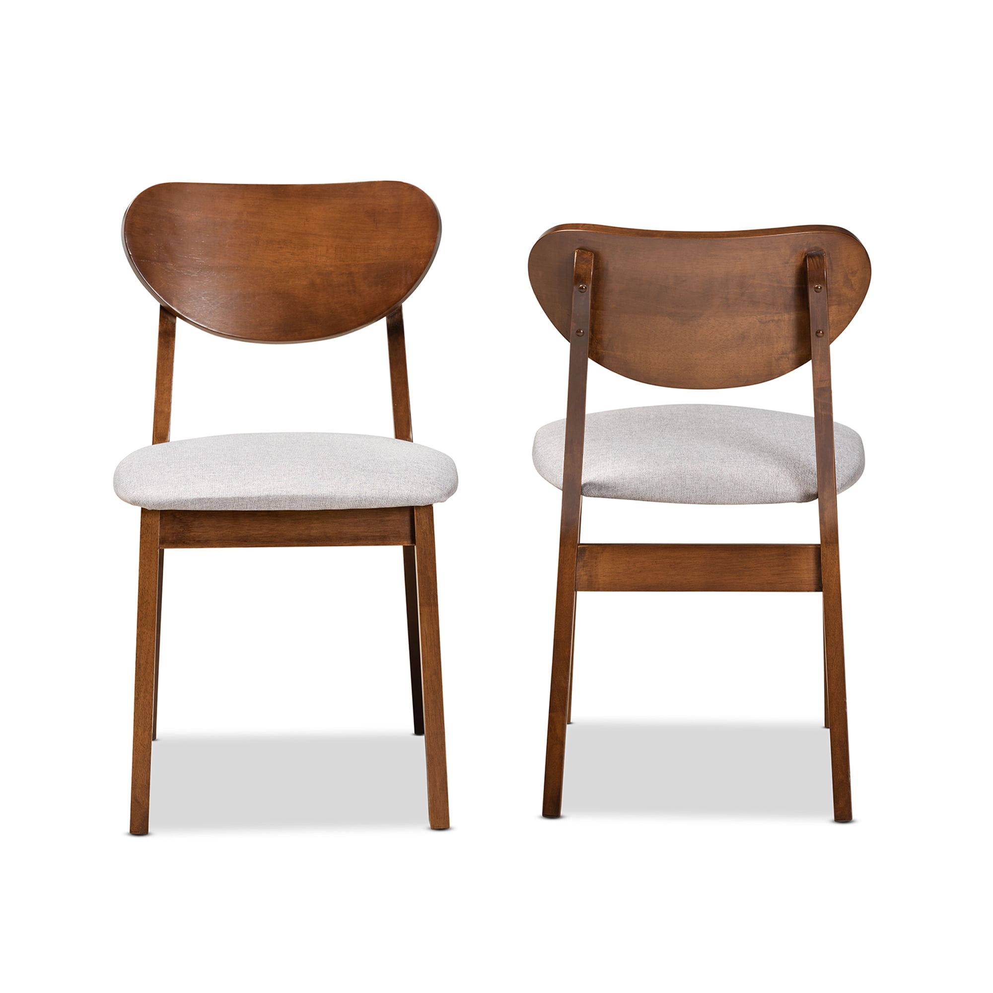 Baxton Studio Damara Dining Chair, Set of 2, Grey