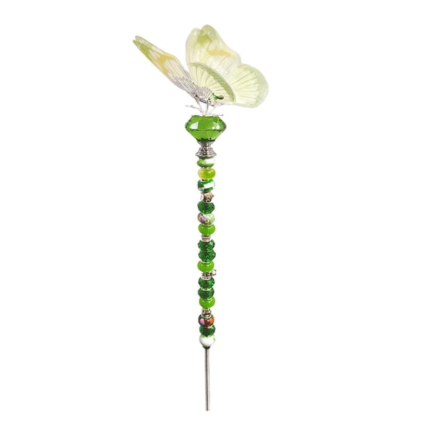 pstuiky Kit de estacas de jardín con cuentas para varita mágica de hadas (DIY) | Decoración de jardín con mariposas | Kit de jardín de hadas