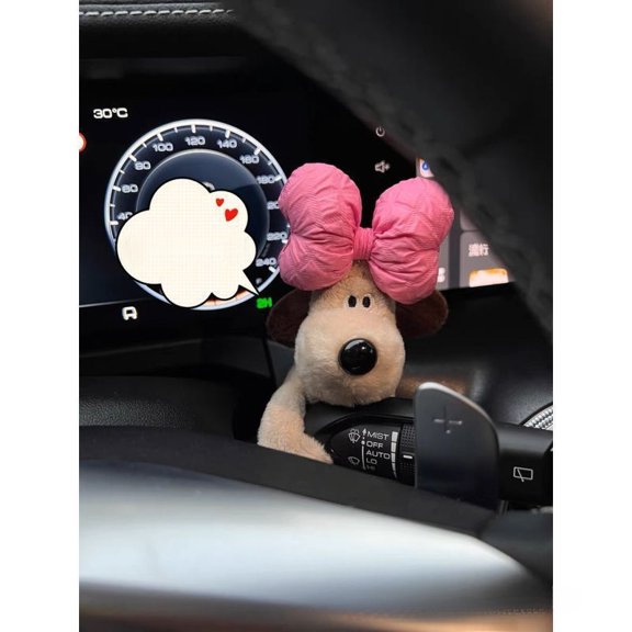 Long-Haired Chief Dog Plush Toy Doll Keychain Dashboard Cute Decoration Car Accessories