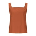 thumbnail image 4 of Clearance under 10$ Sevevn Women's Solid Color Casual Summer Square Neck Sleeveless Backless Tank Tops Summer Deals Orange S, 4 of 9