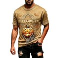 thumbnail image 3 of CONZONE Mens Halloween T-Shirts Letter Pumpkin Graphic Tees for Men Short Sleeve Crew Neck Fashion Tops, 3 of 3