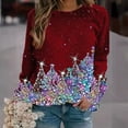 thumbnail image 2 of WEAIXIMIUNG Robe Sweat-Shirt Filles Femmes Noël Col Rond Haut Unique Imprimé Sweat-Shirt Sans Capuche, 2 of 5