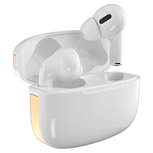 IPX6 Waterproof Long Playtime TWS Stereo Earphones Noise Cancelling Headset for Sport Home Office White Wireless Earbuds with Microphones Pianogic A2 in-Ear Bluetooth with Charging Case 