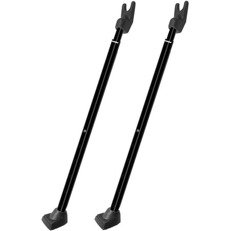 SECURITYMAN 2-in-1 Door Security Bar & Sliding Patio Door Security Bar (2 Pack) via Interchangeable Caps - Constructed of High Grade Iron - Door Stoppers Security Bar - Black (SecurityBarB2)