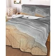 thumbnail image 3 of Quilts Twin-XL Size Bedding Set, Grey Ombre Coastal Lightweight Quilted Comforter, Summer Nautical Beach Ocean Seaside Soft Reversible Bedspread Coverlet with Pillow Covers for All Season, 68" x 98", 3 of 7