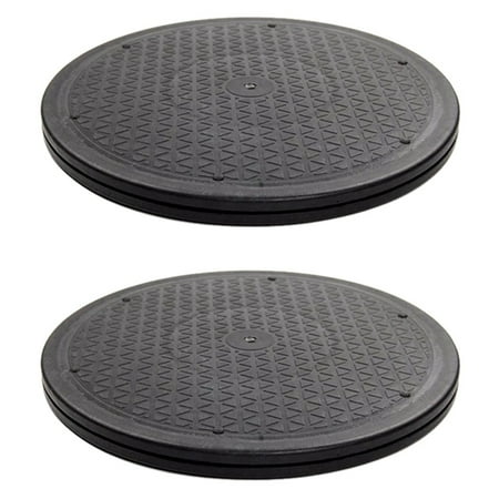 

2X 12 Inch Heavy Duty Rotating Swivel Steel Stand for Monitor TV Turntable Lazy Susans Black Round Shape