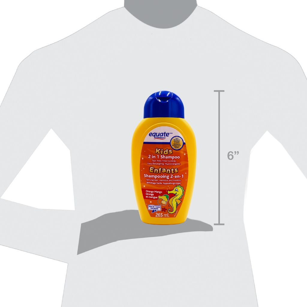 Equate Kids 2 en 1 Shampooing et revitalisant à la mangue, 265 mL 265ML