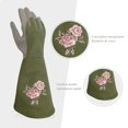 thumbnail image 2 of Guantes de jardinería para mujer, guantes de cuero sintético para arbustos con protección total contra espinas, guantes de trabajo largos con resistencia a perforaciones, talla M, 2 of 4