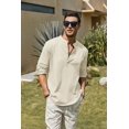 thumbnail image 2 of COOFANDY Men's Cotton Linen Shirts Long Sleeve Casual T-Shirts Hippie Summer Beach Tops, 2 of 6