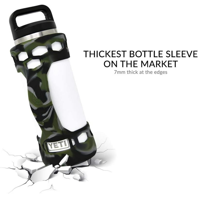 REUZBL Bottle Bumper Silicone Sleeve Protector with Handle for Yeti Flask, 26oz 36oz (Camo, 26oz)