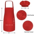 thumbnail image 2 of Novelty Place Kid's Apron with Chef Hat Set (3 Set) - Kid's Size (6-12 Year, Red), 2 of 4