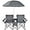 Grey, variant on SSyao Double Camping Chair with Umbrella, Folding Loveseat Chairs w/Canopy Shade, Carrying Bag, Table, Cup Holder, Portable Beach Chairs Outdoor Picnic Patio ,Black