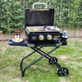 thumbnail image 2 of Portable Grill Cart for Weber Q1000, Q2000 Series Gas Grills and Blackstone 17” 22” Table Top Griddles, Portable Griddle Stand, 2 of 9