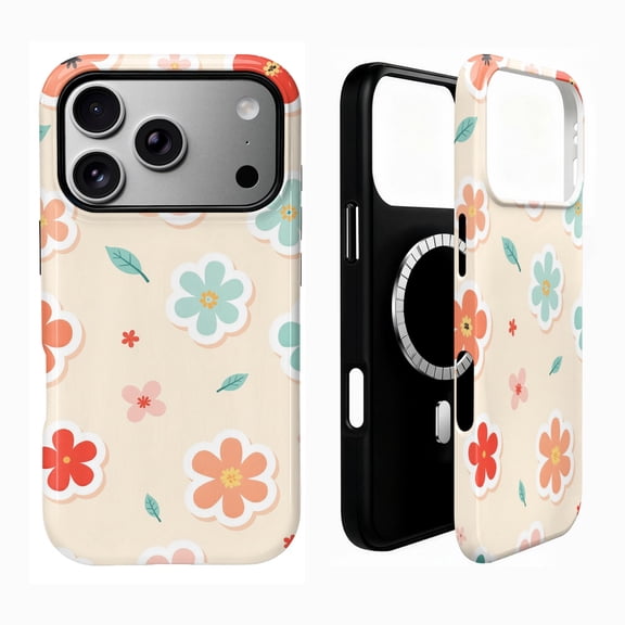 SKLYDDI Cute Floral Aesthetic Case for iPhone 17 Pro Max, Compatible with MagSafe - 224