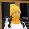 thumbnail image 5 of iHPH7 Hat and Scarf Set Winter Neck Warmer Knit Beanie Knit Hat Snow Caps Skull Cap Fleece Neck Gaiter Yellow One Size, 5 of 6