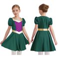 thumbnail image 6 of iiniim Girls Renaissance Victorian Short Sleeve Ruffled Royalty Princess Dress Dark Green 6, 6 of 7