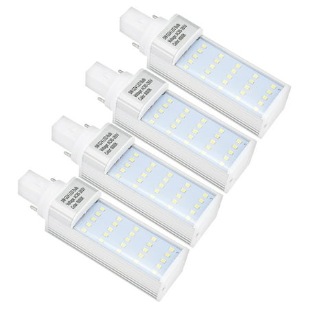 - Unique Bargains 4pcs AC85-265V 5W Horizontal Recessed 2835 SMD G24 LED Light Tube Clear Cover