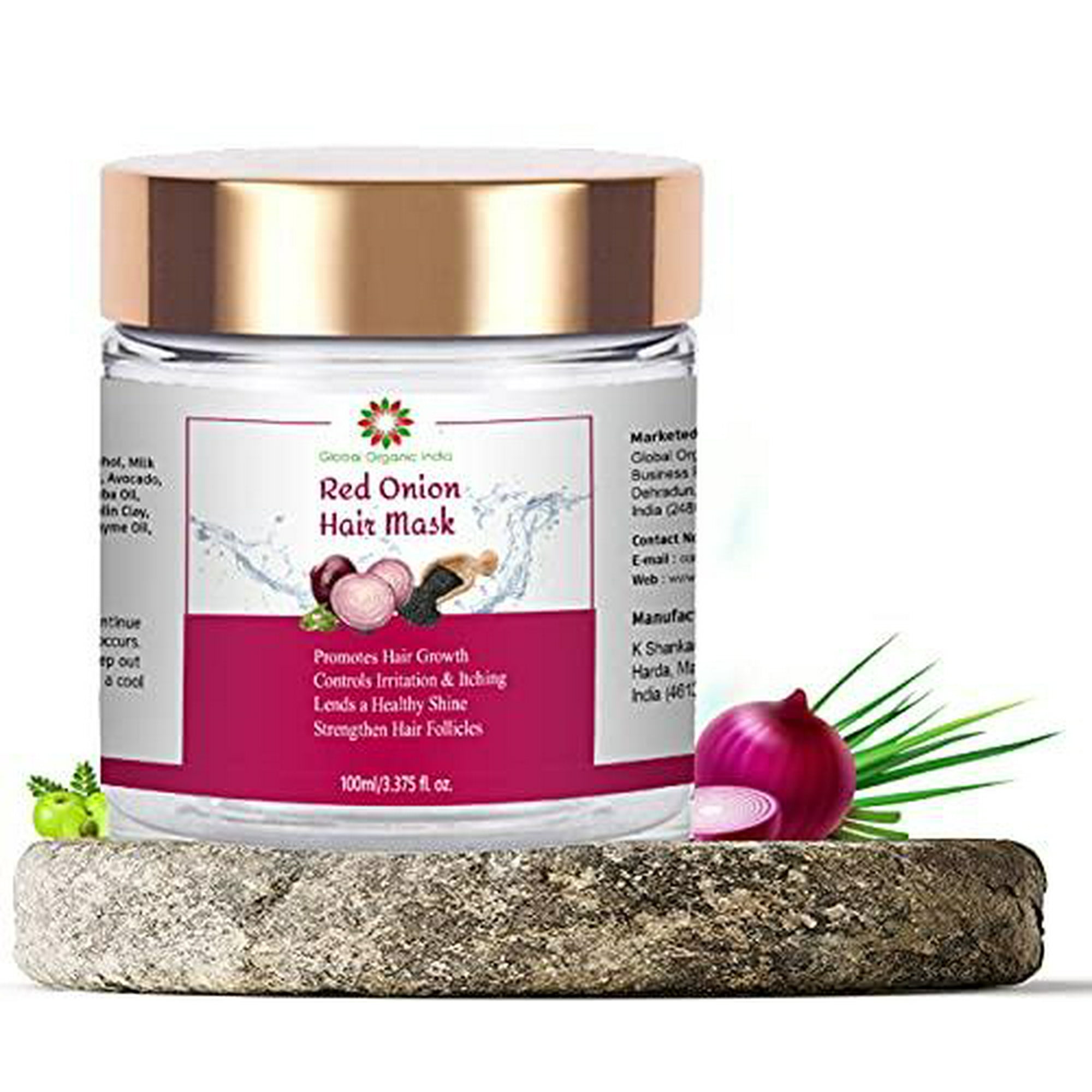 Global Organic India Red Onion Hair Mask with Onion & Black seed Oil for Hair  Fall Control, Hair Growth & Repair Damaged Hair, 100g | Walmart Canada
