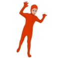 thumbnail image 5 of Coerni Orange Jumpsuit for Kids Festival Stretch Plain Unitard&nbsp;Spandex Bodysuit Boys Girls Halloween Open Face Full Body Suit, 5 of 5