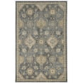 thumbnail image 2 of 2' x 7' Slate Grey Floral Vine Wool Indoor Runner Rug, 2 of 4